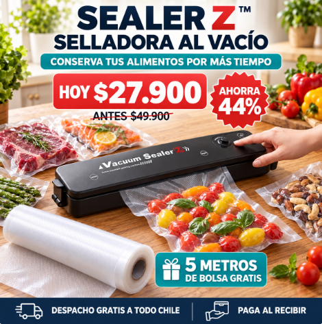 Selladora al Vacío + 5mts de Bolsa para sellar GRATIS