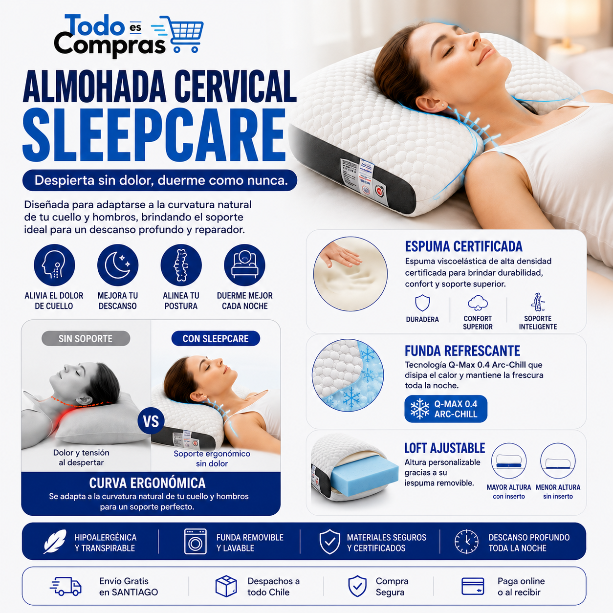 Almohada Cervical SleepCare