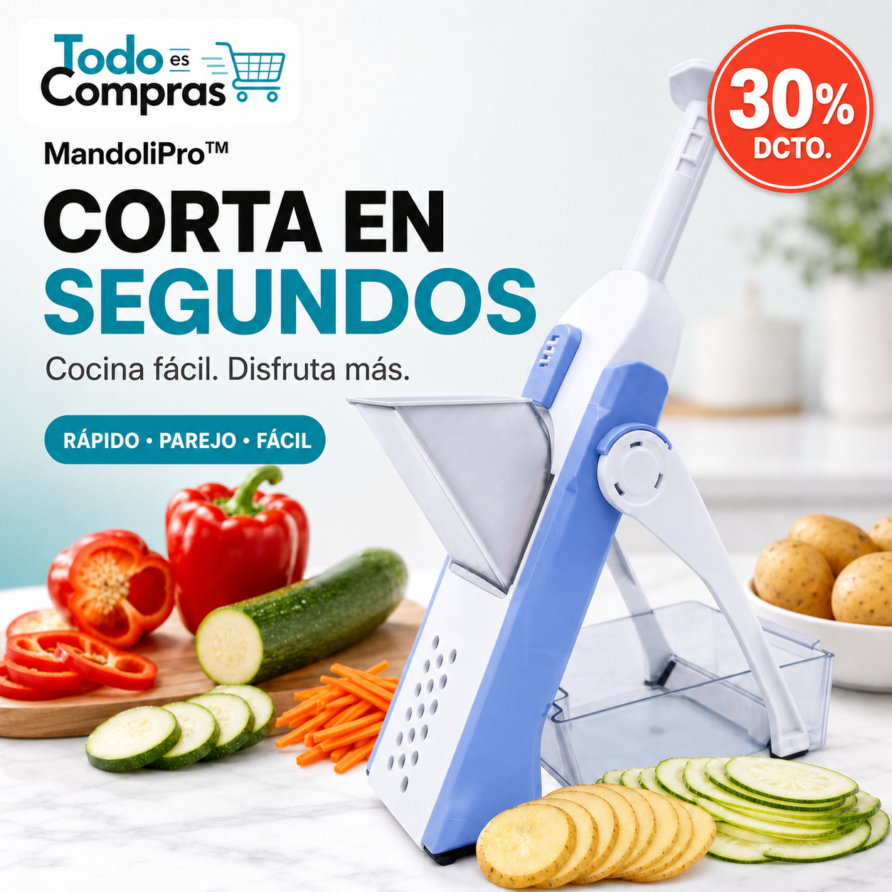 MandoliPro™   -   Cortes rápidos, uniformes y sin esfuerzo