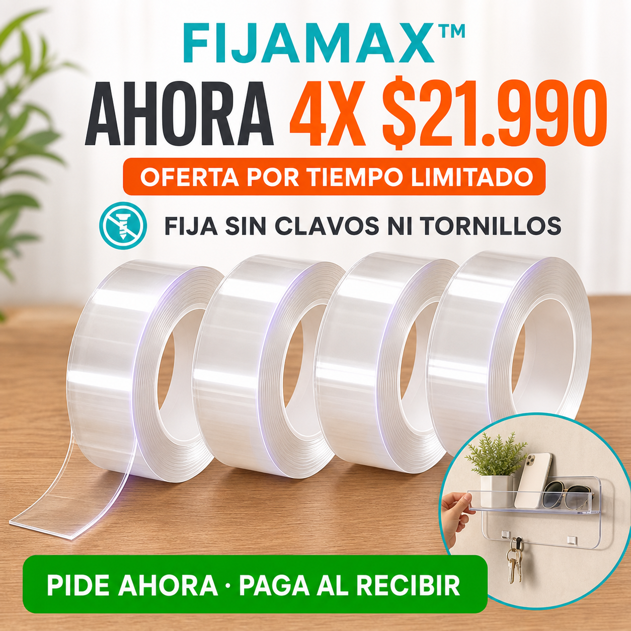 FijaMax™ | Cinta Nano Reutilizable