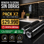 Papel Tapiz Mármol Negro PACK X2